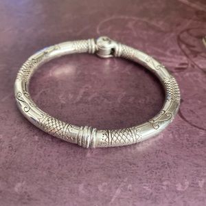 Brighton Silver Oval Hinged Bangle Vintage Retired